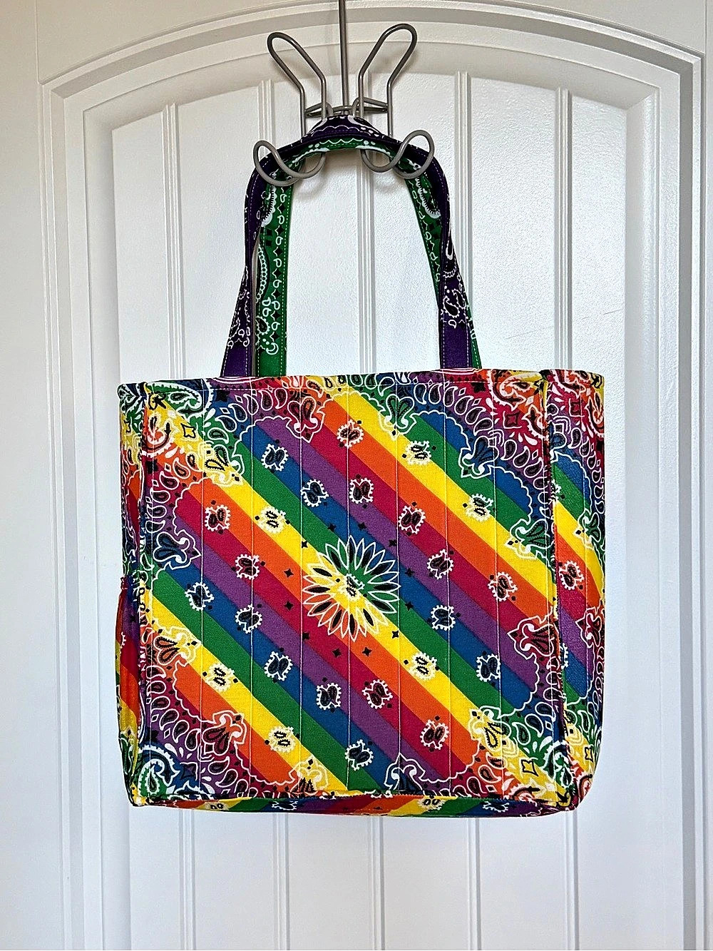 Multicolor & Green Paisley Tote